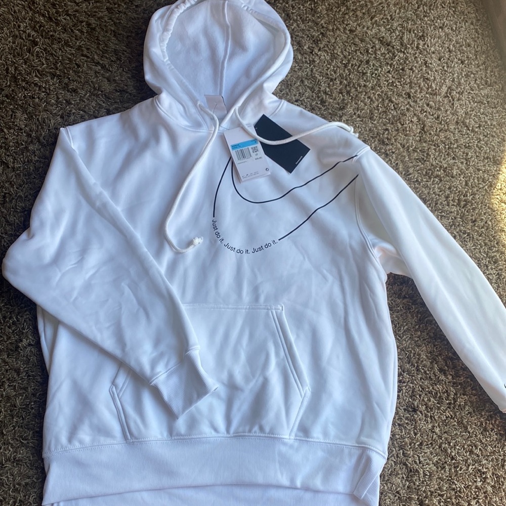 Nike Hoodie - oversized fit white with black sweatshirt
